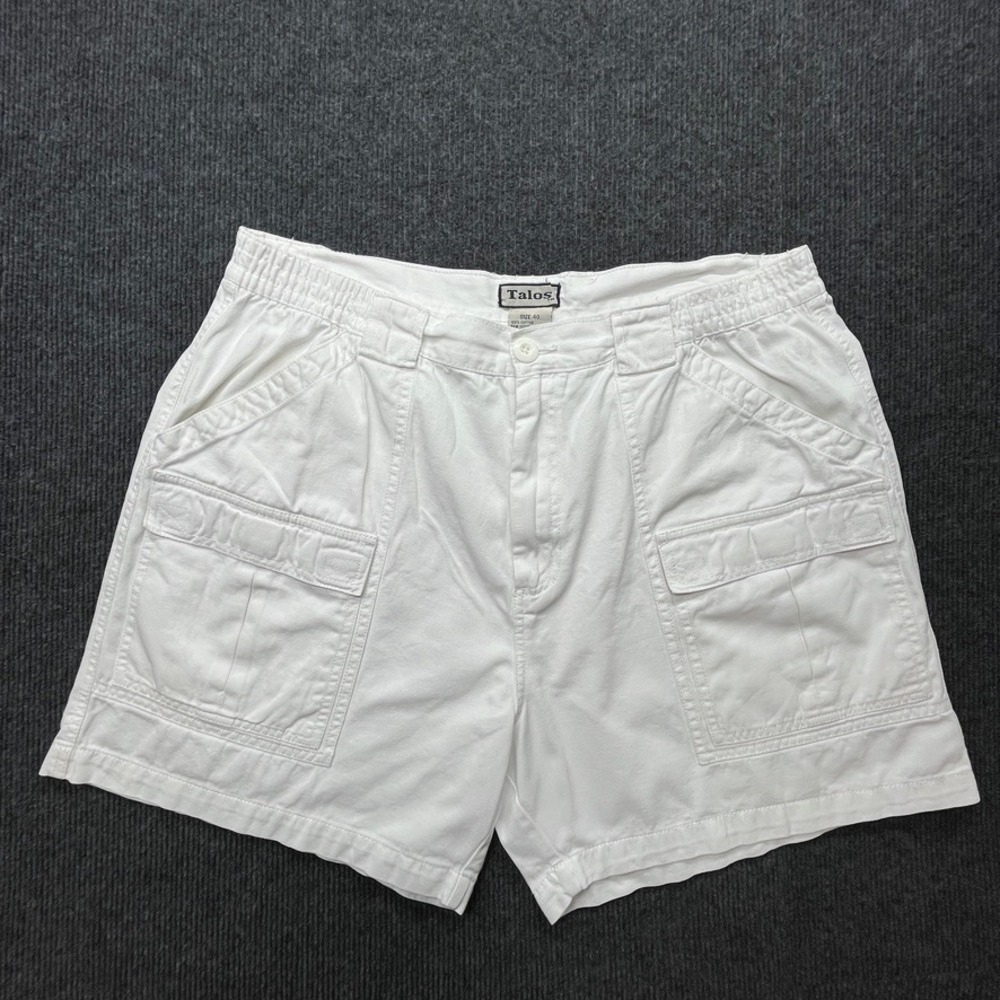 Talos‎ Cargo Shorts White Size 40 Mens Cotton Utility Gorpcore 90s Vintage Style